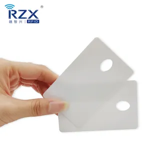 Material de policarbonato, tamaño de crédito, 0,76mm, PC, tarjeta de identificación en blanco con ventana transparente