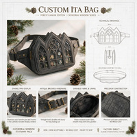 Sac Ita en cuir OEM personnalisable de toutes formes avec fenêtre de présentation transparente en PVC de qualité supérieure