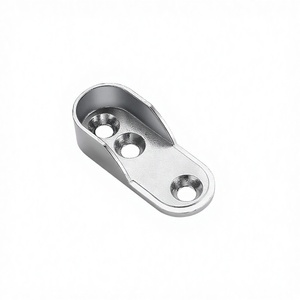 Support de tringle de penderie ovale en acier chromé de 16 mm pour étagère et tube de suspension - Product Image 3