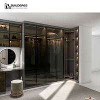 Garde-robe de luxe Buildgres avec intérieur en velours, design moderne pour chambre à coucher, armoire de rangement haut de gamme