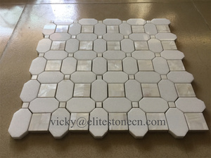 Pallas Water Jet Football Design madreperla conchiglia di <span class=keywords><strong>mare</strong></span> e tessere di mosaico in pietra di marmo bianco Thassos - Product Image 4