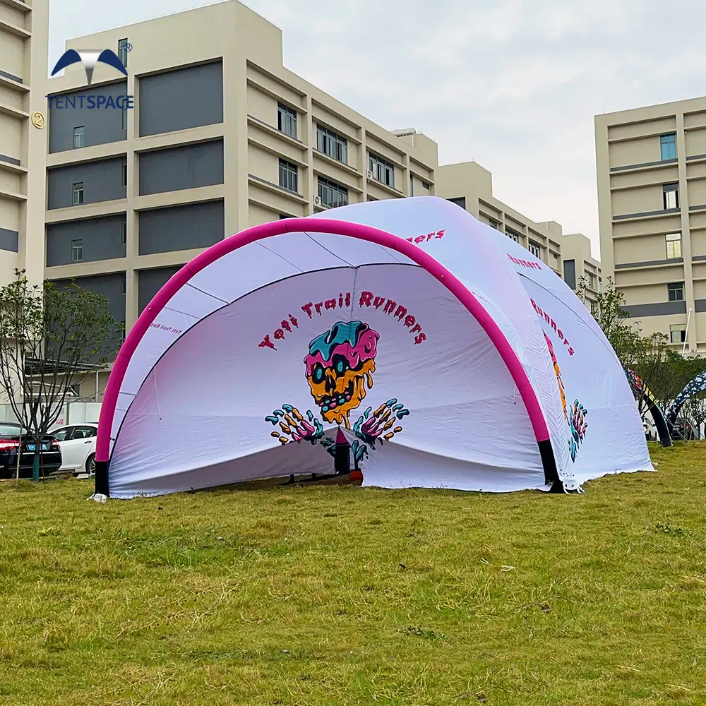 Cadılar bayramı partisi kullanılan özel pembe 6x6m şişme X Dome etkinlik çadırı