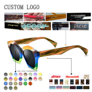 Lunettes de soleil œil de chat colorées à monture intégrale, verres polarisés, protection UV 100%, style tendance pour hommes adultes - Product Image 2