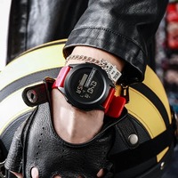 Jam tangan elektronik pria, arloji olahraga Digital tampilan minggu bercahaya tahan air, Dial kristal Stopwatch