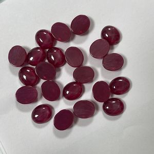 Pierre synthétique de forme ovale en cabochon de rubis étoilé pour la fabrication de bijoux - Product Image 5