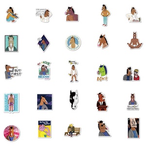 50 Pezzi Adesivi PVC BoJack Horseman, Cartone Animato Americano, Graffiti Cavallo, per Bambini, Bottiglie, Skateboard, Valigie, Laptop, Anime - Product Image 5