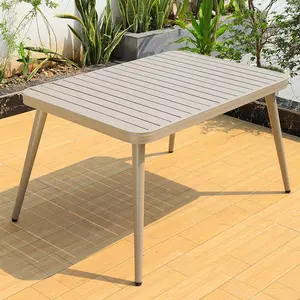 발코니 파티오 가구 세트 정원 식탁 4 석 세트 금속 알루미늄 고급 야외 뒤뜰 테이블과 의자