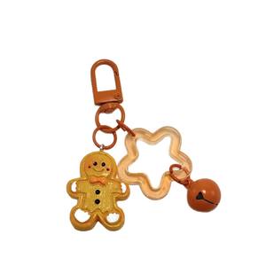 CHENXI Mignon Pendentif de Sac en Forme de Bonhomme en Pain d'Épices de Noël avec Clochette Décorative, Porte-clés Kawaii - Product Image 5