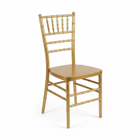 Chaises de salle à manger Chiavari en acier inoxydable doré pour l'intérieur et l'extérieur, design moderne, empilables, imperméables, pour mariage, fête, salon