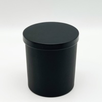 Bocaux à bougies en verre noir mat de 10 oz avec couvercles en bois de bambou, logo personnalisé, contenants de fabrication de bougies de luxe résistants à la chaleur