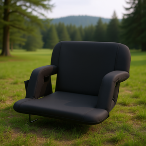 Chaise de stade portable avec dossier large et support, coussin rembourré pliable, chaise inclinable pour jardin extérieur - Product Image 2