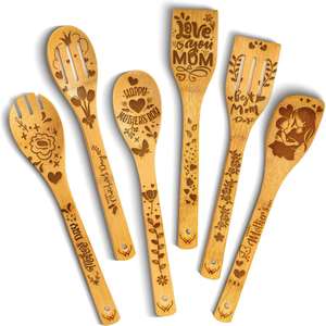 Cuillère en bois de bambou grande taille, personnalisée avec logo gravé au laser - Product Image 1