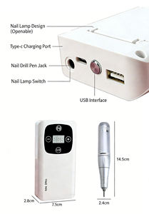 5. Profesyonel 2'si 1 Arada Tırnak Alet Seti: Elektrikli Matkap + UV LED Lamba, Salon ve Evde Manikür İçin Tam Set - Product Image 6