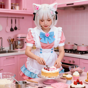 Sweet Pink Maid Lolita Dress Set Japanese Style Cute Cosplay Costume Women's Spring 2025 - Product Image 2