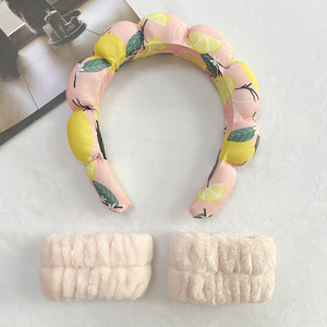 Chất Lượng Cao New Miếng Bọt Biển Đám Mây Tóc Ban Nhạc In Trái Cây Ngọt Ngào <span class=keywords><strong>Cherry</strong></span> Dâu Tây Twist <span class=keywords><strong>Headband</strong></span> Với Dây Đeo Cổ Tay Thiết Lập Tóc Phụ Kiện - Product Image 2