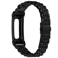 Bracelet de montre en acier inoxydable à 7 maillons, bracelet de remplacement en métal réglable avec fermoir de sécurité pour bracelet de fitness Fitbit Air