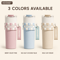 HOOMEY Gobelet isotherme sous vide en acier inoxydable 316 de grande capacité 670 ml avec couvercle à paille et ouverture directe, anti-fuite, pour café glacé