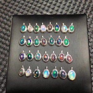 Prezzo all'ingrosso 10 a 14mm naturale Flash opale pietra preziosa di cristallo Mini Cabochon collana ciondolo - Product Image 4