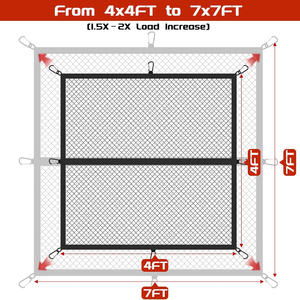 Red de Carga Elástica de PP de Alta Resistencia, Extensible de 4'x4' a 7'x7', con Bolsa de Almacenamiento y 8 Hebillas Resistentes al Óxido para ATV, SUV, UTV - Product Image 5
