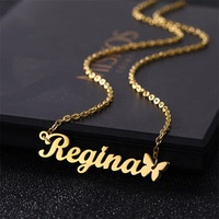 Collar con Nombre Personalizado, Acero Inoxidable, Chapado en Oro de 18K, Colgante con Letra Inicial, Cadena Personalizada, Gargantilla, Joyería Personalizada