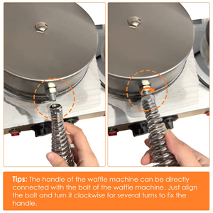 Gaufrier double face antiadhésif en acier inoxydable AIKAI 220V 2400W avec <span class=keywords><strong>moule</strong></span> rond - Product Image 6