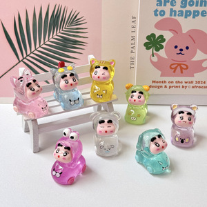 ชินจังสีแดงสดใส ตุ๊กตาสัตว์โปร่งแสงในถุงสุ่ม DIY เครื่องประดับพวงกุญแจ การ์ตูน ของตกแต่งโต๊ะทำงาน - Product Image 3