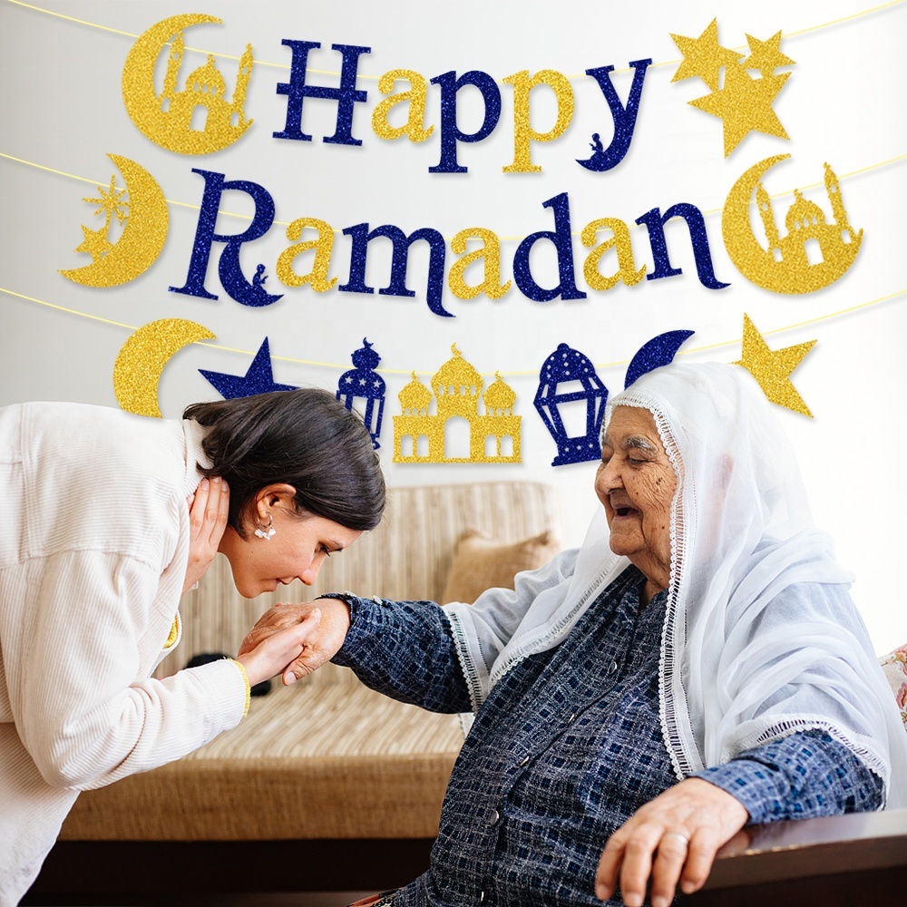 Eid Mubarak Banner – Ramadan Dekoration, Papier, 5,1x7 Zoll, Für Partys & Feste