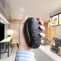 Dompet koin mewah, dompet koin kecil mewah, dompet Mini dengan Aksesori ritsleting, dompet alpukat silikon koin Pvc