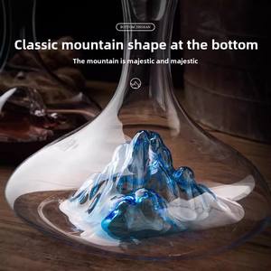 Carafe <span class=keywords><strong>à</strong></span> <span class=keywords><strong>vin</strong></span> <span class=keywords><strong>en</strong></span> cristal sans plomb faite <span class=keywords><strong>à</strong></span> la main, base Blue Mountain, aérateur <span class=keywords><strong>à</strong></span> <span class=keywords><strong>vin</strong></span> <span class=keywords><strong>rouge</strong></span>, carafe avec bouchon pour <span class=keywords><strong>cadeau</strong></span> - Product Image 4