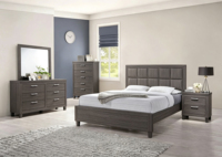 Lit moderne populaire extensible avec rangement, finition grainée, tête de lit décorative à éclairage encastré, mobilier de chambre