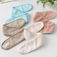 Bandeau de spa prêt à expédier, en polaire corail réglable, doux comme une serviette, pour le lavage du visage, le bain et la douche, personnalisable avec logo