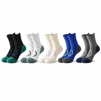 Chaussettes de basket-ball d'été pour hommes, en coton tricoté standard, respirantes, écologiques, à séchage rapide, anti-transpiration et antidérapantes