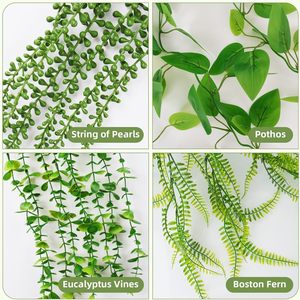 Chu Yezhu Artificial Hanging Greenery 100cm Silk Plant <b>Wall</b> <b>Decor</b> Dust Resistant Indoor Outdoor Use - Product Image 5