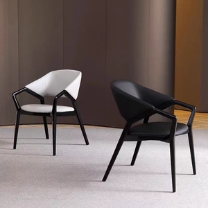 Wholesale Modern Design Restaurant Armchair Linen <strong>Leather</strong> <strong>Mat</strong> Wood Frame Hotel Apartment Commercial Use Single Chair - Product Image 4