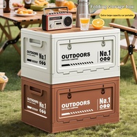 Boîte de rangement rectangulaire pliable en PP pour extérieur, scellée, capacité 40L-50L, moulée par injection, portable, pour camping et coffres de voiture, design moderne
