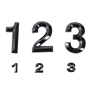 Letras Cromadas Personalizadas de Alta Calidad para Autos, Emblema de Plástico ABS Negro, Letras 4D con Efecto Diamante, Placas con Números para Autos - Product Image 4