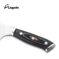 Couteau de chef professionnel 2023, 8 pouces, acier inoxydable allemand, manche en bois, rivets, couteau de cuisine écologique, logo personnalisé