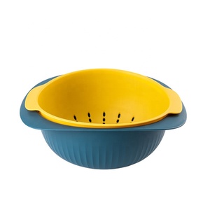 Nordic style drain household kitchen fruit vegetable dish wash basin double layer creative wash basket