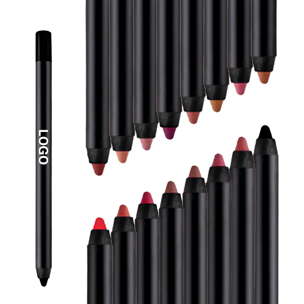 Groothandel Private Label Matte Twist Up Waterdichte Intrekbare Veganistische Crème Romige Donkerbruine Lipliner Lipliner Potloden