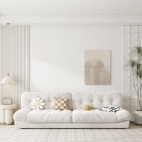 Nordique Simple crème tissu nuage paresseux sectionnel canapé simple rangée droite chat patte éponge remplissage pour petit appartement salon