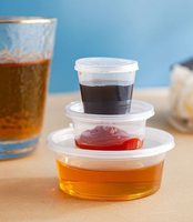 Conteneur alimentaire en plastique jetable de 2 oz avec compartiment à sauce intégré, boîte d'emballage à emporter pour restaurant
