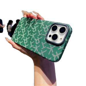Compatible con Apple 16 Pro Max Phone Case <span class=keywords><strong>Fiber</strong></span> Pattern Letter Metal <span class=keywords><strong>Lens</strong></span> Funda protectora a prueba de golpes para iPhone Teléfono móvil - Product Image 1