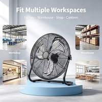 Ventilador Industrial de Alta Velocidad, Ventilador de Pedestal de Alta Potencia, Ventilador de Mesa Doméstico, Ventilador de Piso Inclinable Industrial, 220V, Eléctrico, de Aluminio