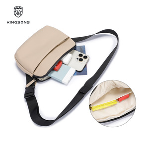 Kingsons Women's Chest <b>Bag</b> Water Resistant <b>Multi</b> <b>Compartment</b> Crossbody <b>Bag</b> For Everyday Use Solid Color With Zipper Closure - Product Image 2