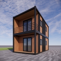 Maison modulaire en bois à deux étages, conteneur préfabriqué de 20 pieds ou 40 pieds, mini-villa mobile préfabriquée pour hôtel, complexe hôtelier ou bureau