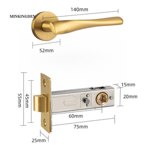高品质现代咖啡色青铜实心黄铜门锁室内卧室家居通道浴室拉杆把手锁别墅 - Product Image 6