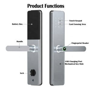 Serrure de porte intelligente à prix d'usine, serrure de porte numérique intelligente biométrique avec empreintes digitales, WiFi Tuya, avec Cloud TTlock pour portes en bois/laiton - Product Image 4