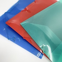 Colores personalizados PP bolsa de documentos PP carpeta de archivos de plástico A4 Carpeta de solapa de oficina con banda elástica