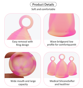 ISO13485 taza de silicona de grado médico <span class=keywords><strong>con</strong></span> anillo período taza esterilizador reutilizable <span class=keywords><strong>copa</strong></span> <span class=keywords><strong>menstrual</strong></span> para higiene femenina - Product Image 4