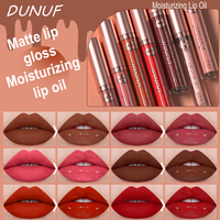 Lip Glaze Velvet 2 in 1 Private Label, Lipstik Cair Matte Anti Lengket di Gelas, Tahan Air, Tahan Lama